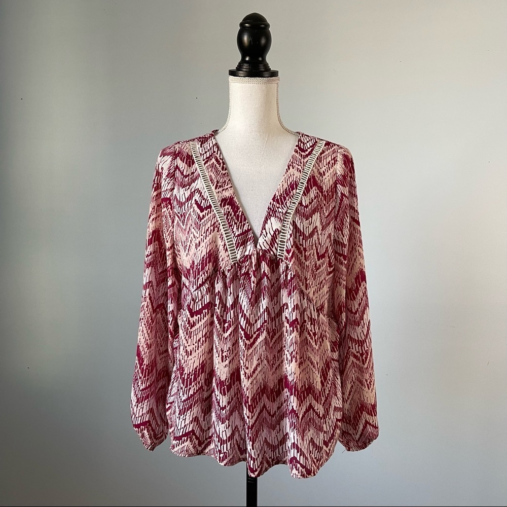 CURE | Bohemian Printed Peasant Blouse Sz L
